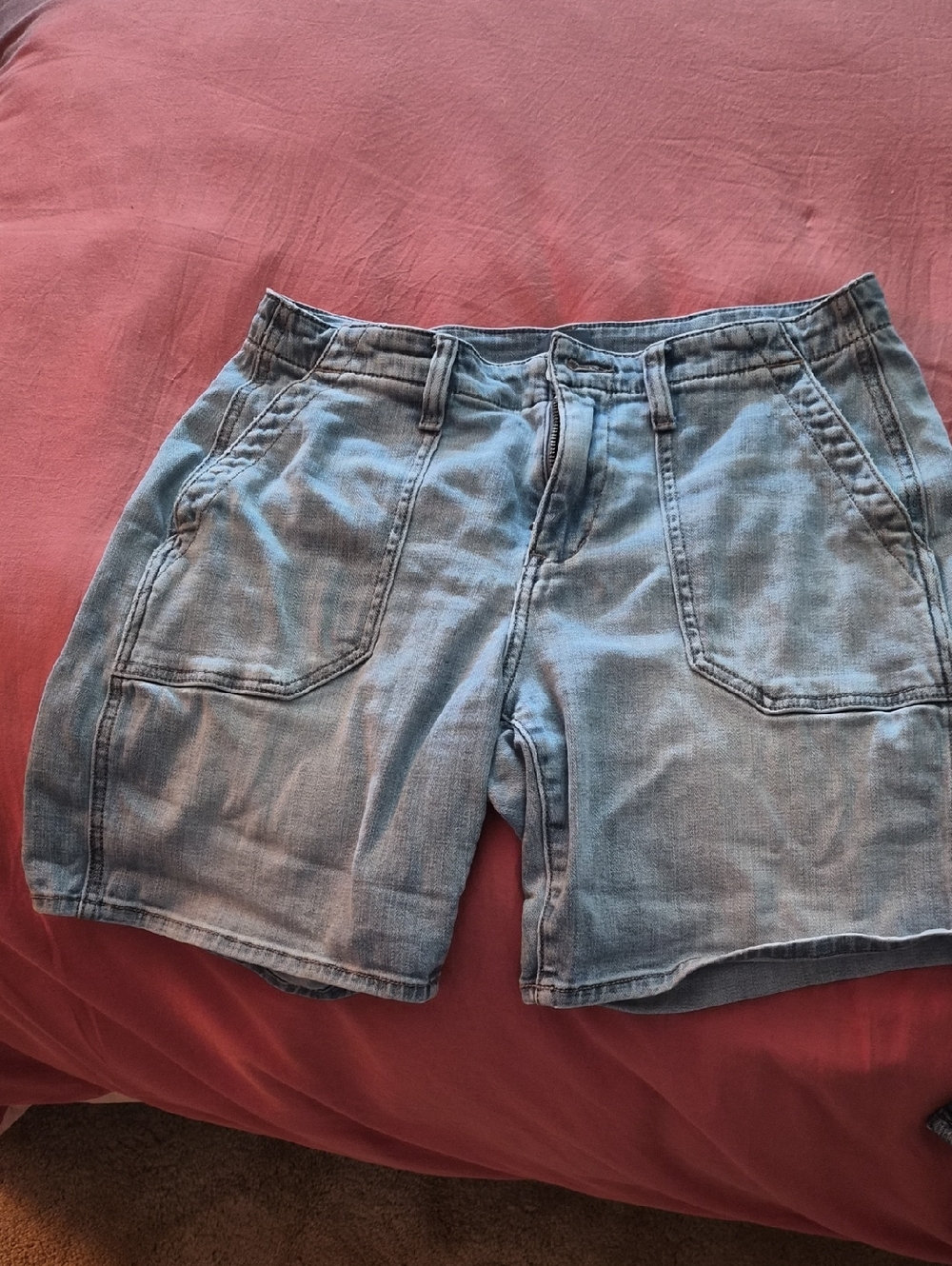 Light Blue Women's Denim Utility Shorts